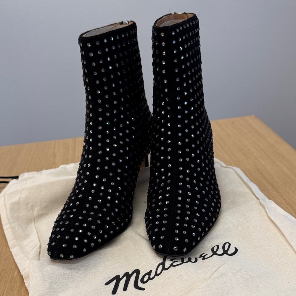 Madewell Black Crystal Studded  Boots